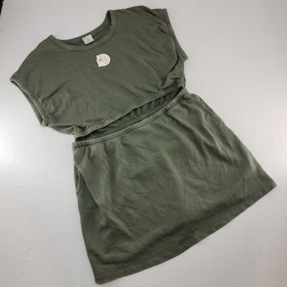 NWT OFFLINE by Aerie XL | Green Terry Cloth Cut Out Mini Dress Womens Athleisure